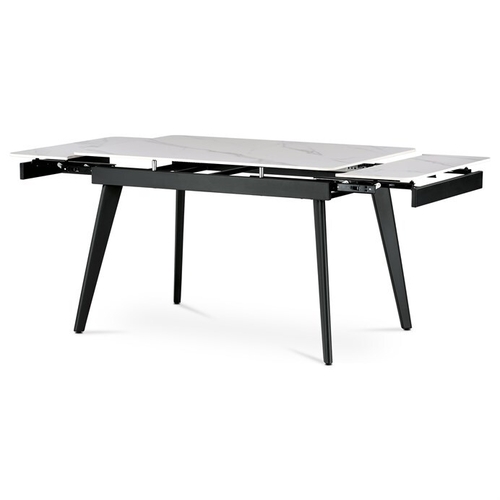 Jídelní stůl rozkládací 120-180x80 cm, keramika, mramor, HT-405M WT