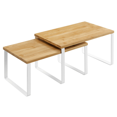 Polička, bambus, bílá, AUK-E1002 WT