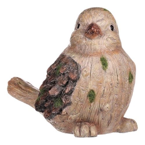 Ptáček - figurka z magnesia, imitace dřeva