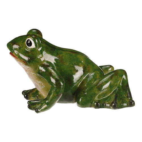 Žába - keramická figurka, vel. L, barva zelená