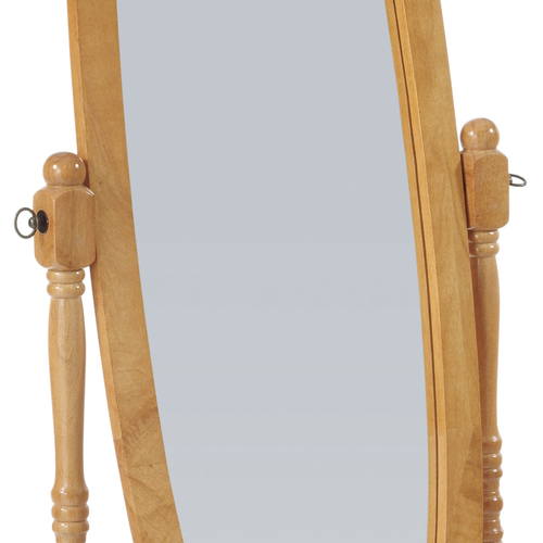 Zrcadlo stojací, v.151 cm, konstrukce z masivního kaučukovníku, moření dub