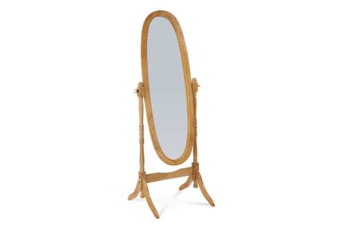 Zrcadlo stojací, v.151 cm, konstrukce z masivního kaučukovníku, moření dub