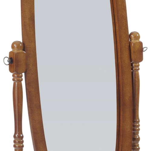 Zrcadlo stojací, v.151 cm, konstrukce z MDF, moření ořech