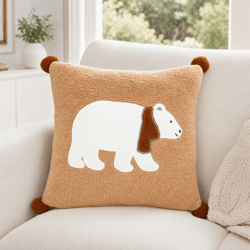 Polštář s výplní - s ledním medvědem, 100% polyester, 45 x 45 cm