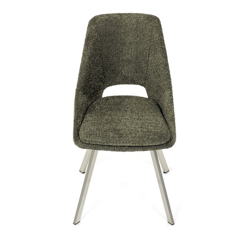 Jídelní židle, zelená, látka bouclé, DCL-W1174 GRN2