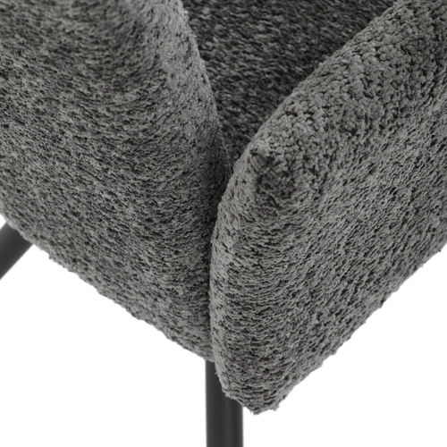 Jídelní židle otočná 180°, šedá, látka bouclé, DCH-W1117 GREY2