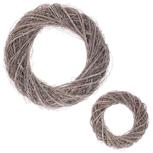 Věnec z proutí - jilm, barva opraná šedo-bílá, cena za sadu 2 ks