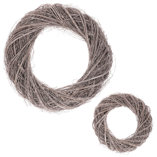 Věnec z proutí - jilm, barva opraná šedo-bílá, cena za sadu 2 ks