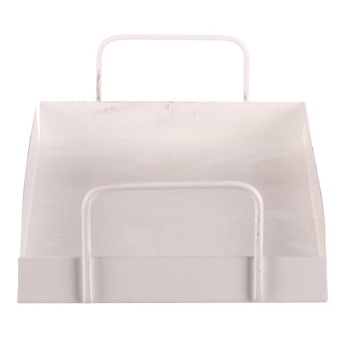 Tác kovový s uchy - obdélníkový tvar, barva bílá