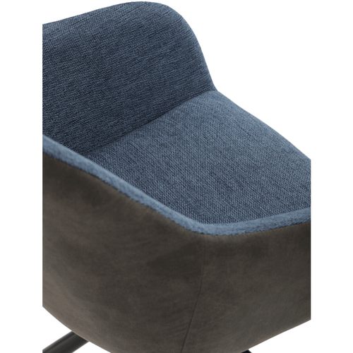 Jídelní židle otočná 180°, modrá, látka, DCH-Y1143 BLUE2