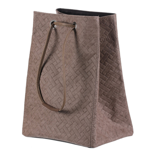 Koš prádelní - látkový, stahovací, hnědá barva