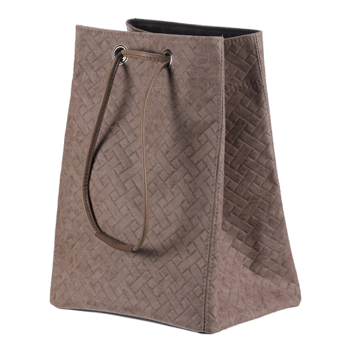 Koš prádelní - látkový, stahovací, hnědá barva