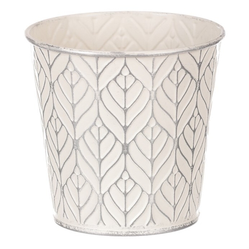 Obal kovový - kulatý, stříbrný vzor, barva šedá