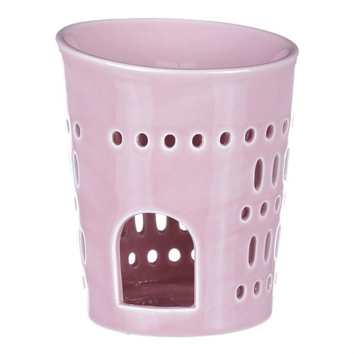 Aromalampa - porcelánová, otvory po obvodu, barva růžová