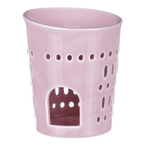 Aromalampa - porcelánová, otvory po obvodu, barva růžová