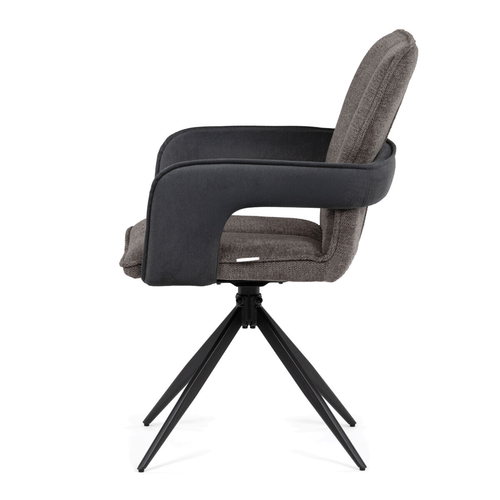 Jídelní židle otočná 180°, šedá, látka, DCH-F1146 GREY2