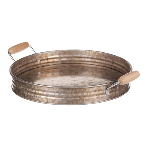 Tác kovový - tvar pánve, zinkový, barva měděná