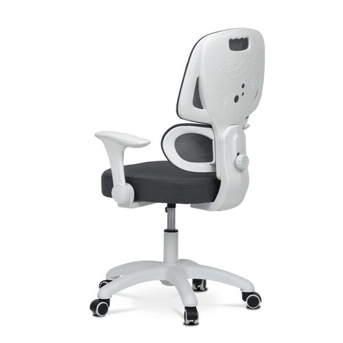 Dětská židle, výškově nastavitelná, šedá síťovina, KA-K1063 GREY