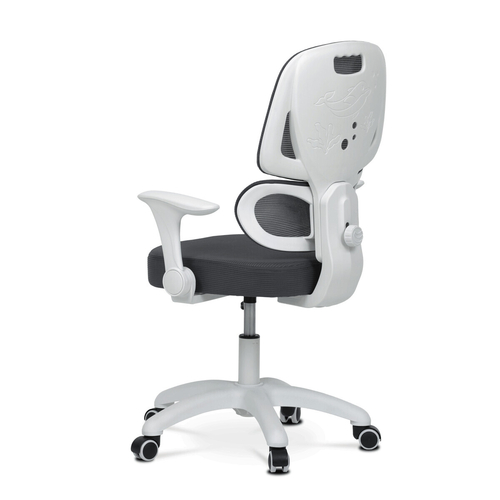 Dětská židle, výškově nastavitelná, šedá síťovina, KA-K1063 GREY