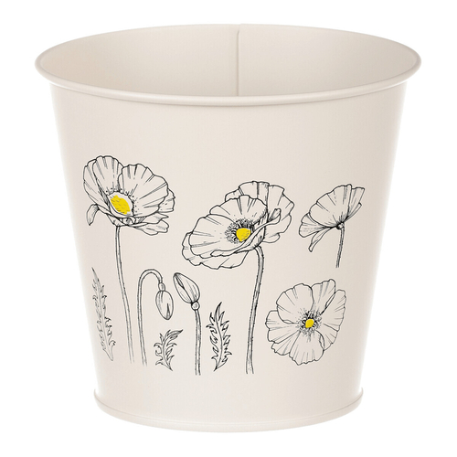 Obal kovový - motiv kvetoucího máku, krémový