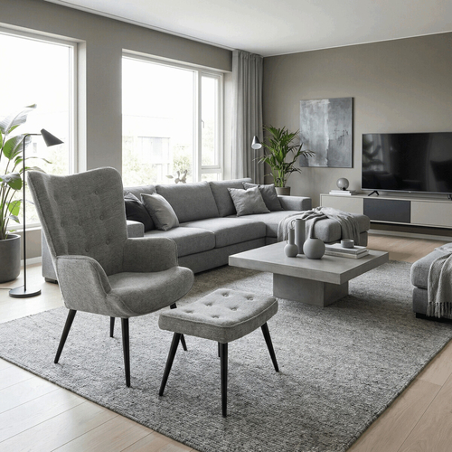 Relaxační křeslo, šedá, látka, AK-303 GREY2