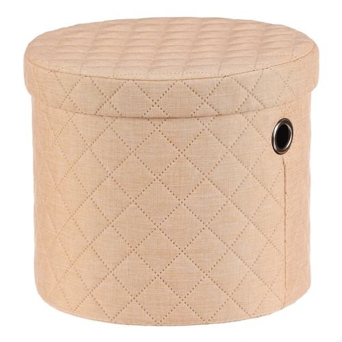 Koš prádelní - látka, kulatý, béžový, cena za sadu 5 ks