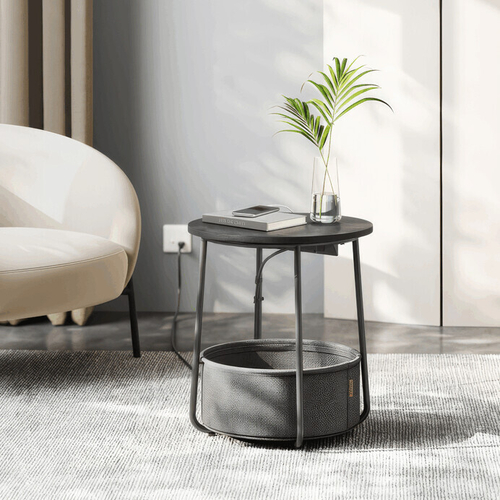 Odkládací stolek 45x45x50cm, mdf, černá, AKF-E1028 BK