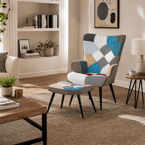 Relaxační křeslo, vícebarevná, látka, AK-303 PW2