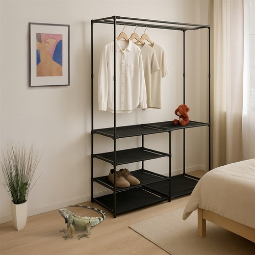 Stojan na šaty, kov, černá, GD-172 BK