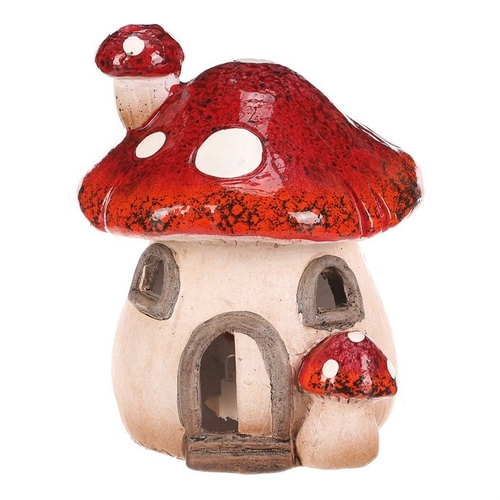 Domeček keramický - muchomůrka, s LED osvětlením