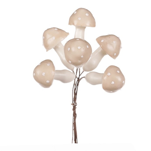 Houby na drátku, barva krémová, cena za balení (36 ks)