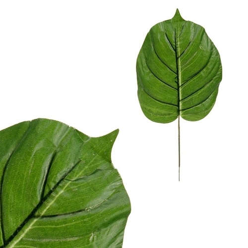 List umělý - monstera, barva zelená, cena za 1 ks (svazek 12 ks)