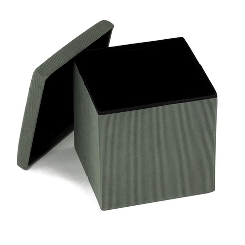 Taburet s úložným prostorem, zelená, manšestrová látka, TAB-471 GRN6