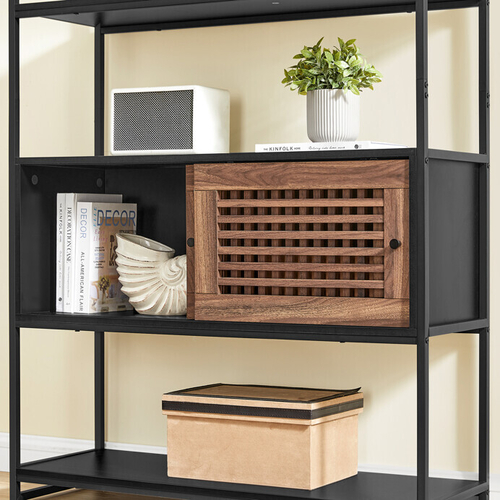 Regál, mdf, černá, AUR-E1121 BK