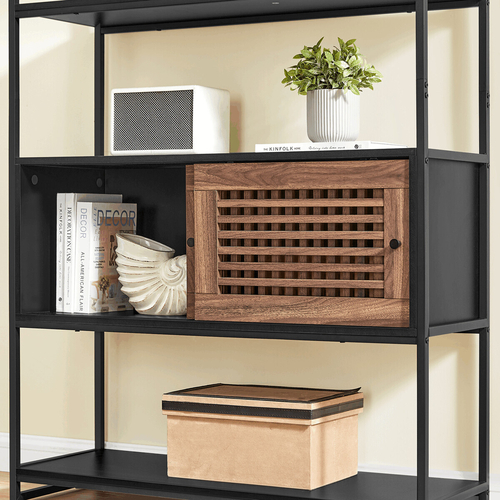 Regál, mdf, černá, AUR-E1121 BK