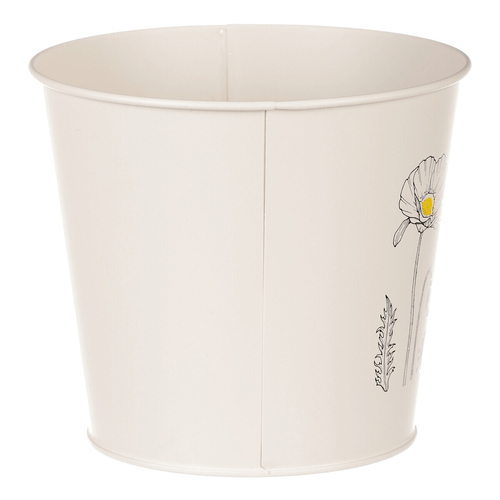 Obal kovový - motiv kvetoucího máku, krémový