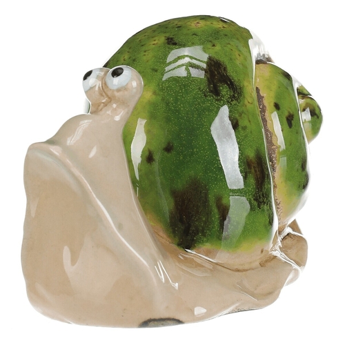 Šnek - keramická figurka, zelená, cena za 1 ks
