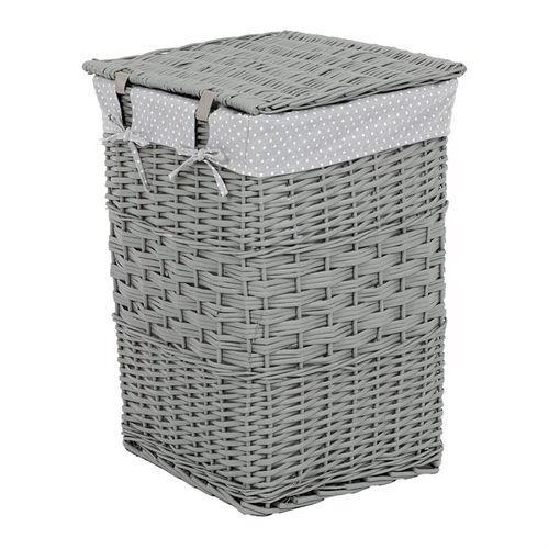 Koš prádelní - proutí, šedý, s víkem, cena za sadu 2 ks