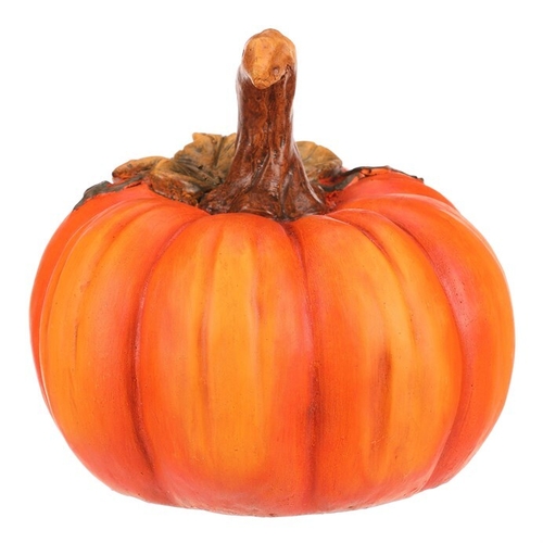 Dýně s lístky - dekorace z magnesia, barva oranžová