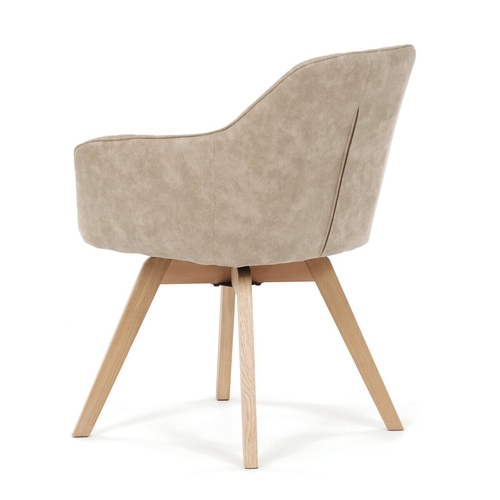 Jídelní židle otočná 180°, béžová, látka vintage, DCH-435 CRM3