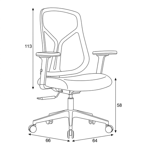 Kancelářská židle, synchronní mechanismus, černá síťovina, KA-S2173 BK