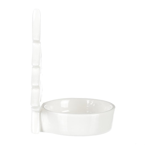 Svícen na kónickou svíčku - porcelán, stromek a hvězda, bílý