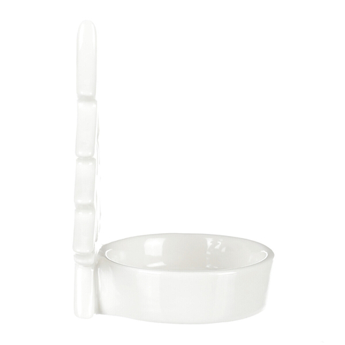 Svícen na kónickou svíčku - porcelán, stromek a hvězda, bílý