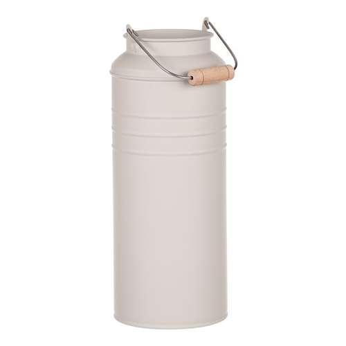 Váza kovová - tvar bandasky, barva šedá