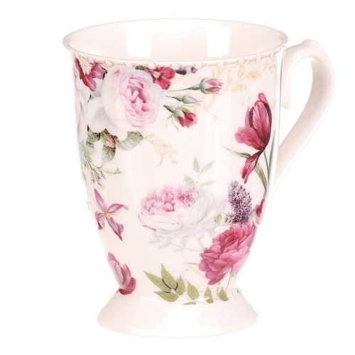 Hrnek malovaný - porcelán, dárková dóza, motiv květin