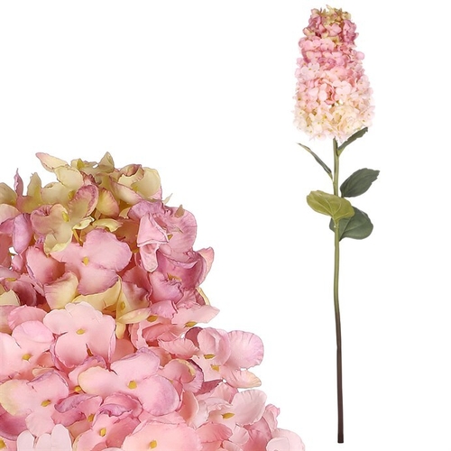 Hortenzie latnatá - umělá řezaná, fialovo-krémová