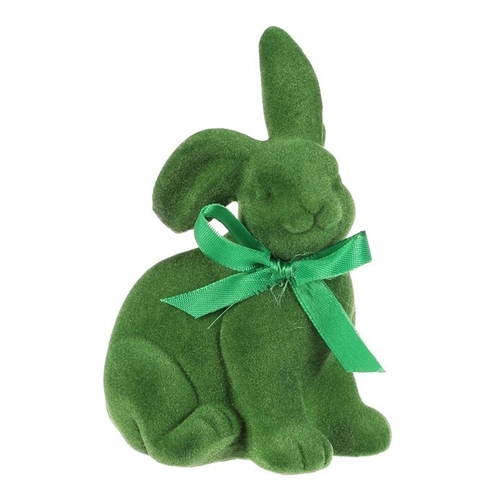 Zajíc - keramická figurka, semišový povrch, vel. S, zelená