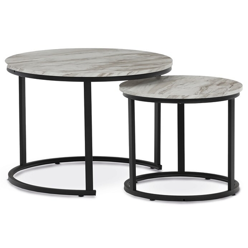 Konferenční stolek 70x70x51cm, mdf, mramor, CT-X7122 WT