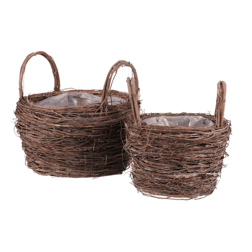 Obal proutěný - košík, přírodní, cena za sadu 2 ks