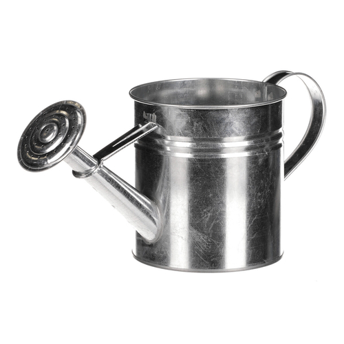 Obal na květiny - konev, zinkový, barva stříbrná